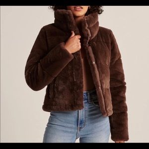 Abercrombie & Fitch Faux Fur Mini Puffer